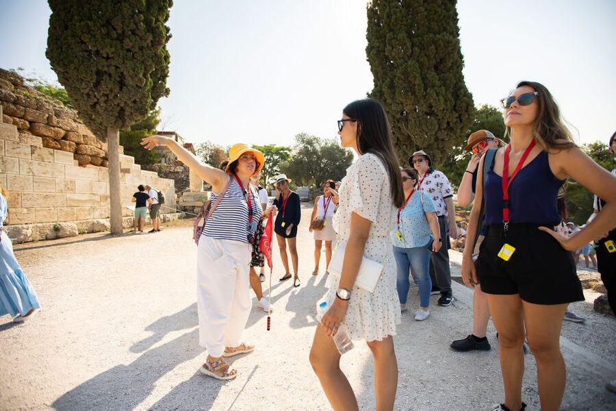 Athens: Acropolis Guided Walking Tour & Plaka Audio Tour - Stop by stop: Theatre of Dionysus to Odeon of Herodes Atticus