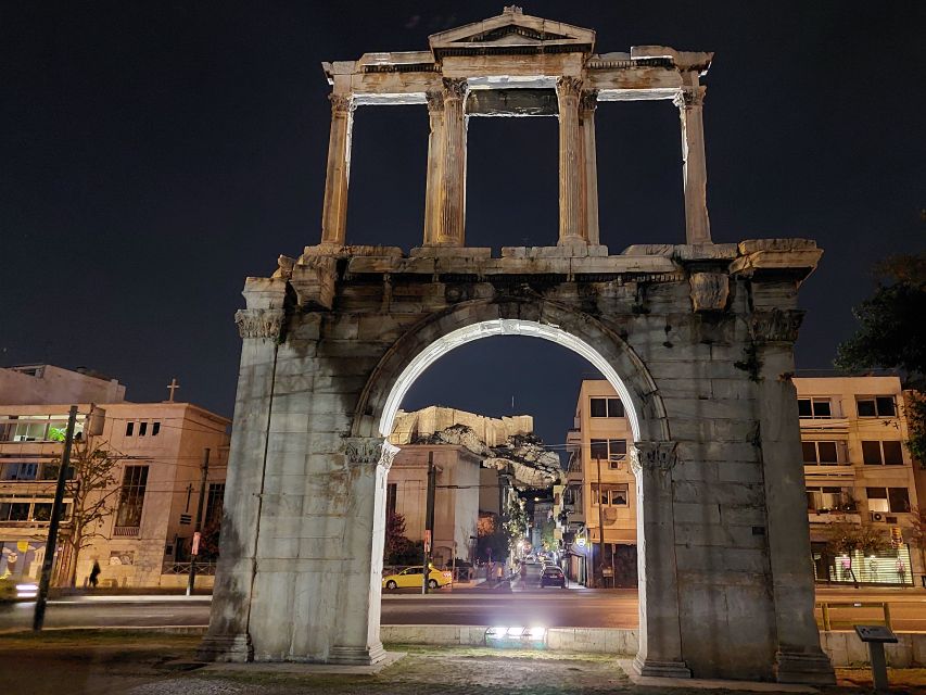 Athens: City Highlights Nighttime Walking Tour in Spanish - Meeting Under the National Library of Greece, Then Getting Oriented