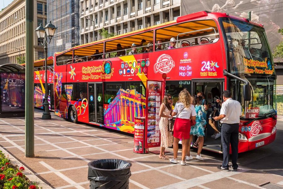 Athens: City Sightseeing Hop-On Hop-Off Bus Tour - Beach-Riviera Route: Faliraki Energy, Hotel Lines, and Lake Vouliagmeni