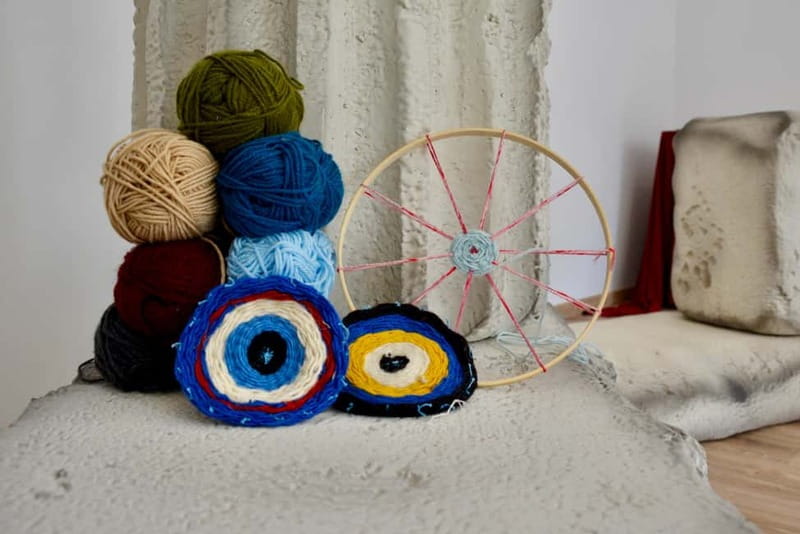 Athens: Evil Eye Weaving Workshop - Your weaving kit: loom, threads, and a step-by-step keepsake