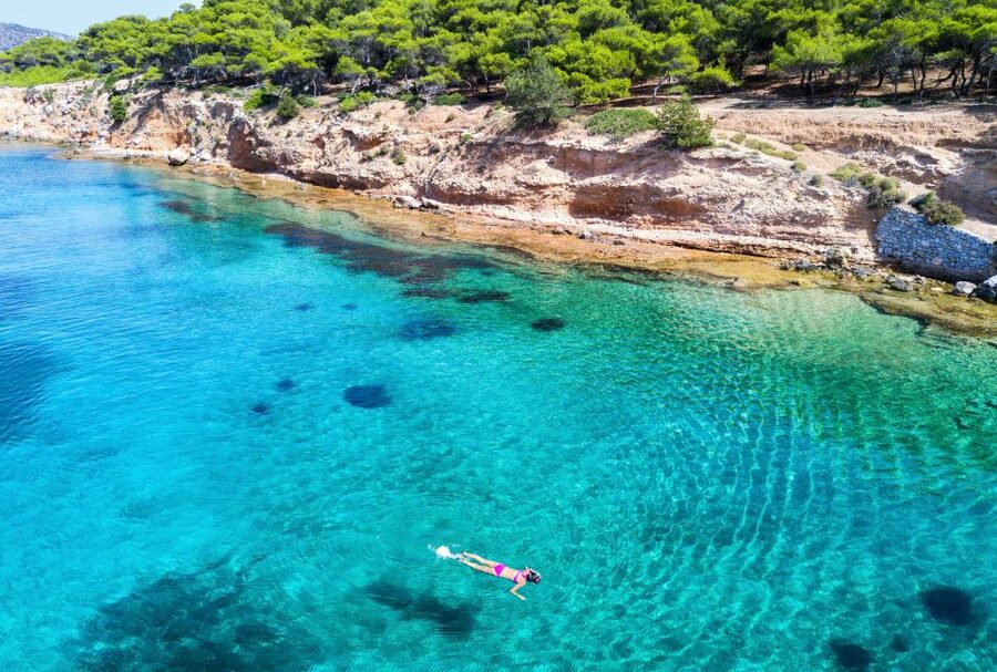Athens: Full-Day Island Hopping Cruise with Lunch & Transfer - Agistri Island: pine trees, turquoise coves, and village wandering