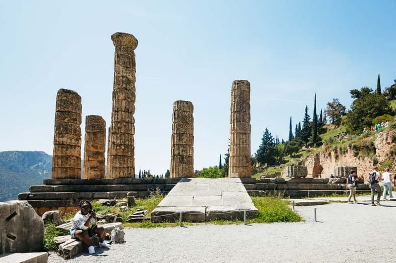 Athens: Mythology of Delphi, Museum and Arachova Guided Tour - Delphi Archaeological Site: Timing, Theater Views, and Uneven Walking