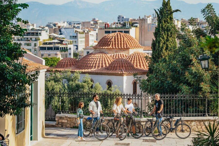 Athens: Old Town Highlights Guided E-Bike Tour - Monastiraki, Metropolitan Church break, and the shade reset