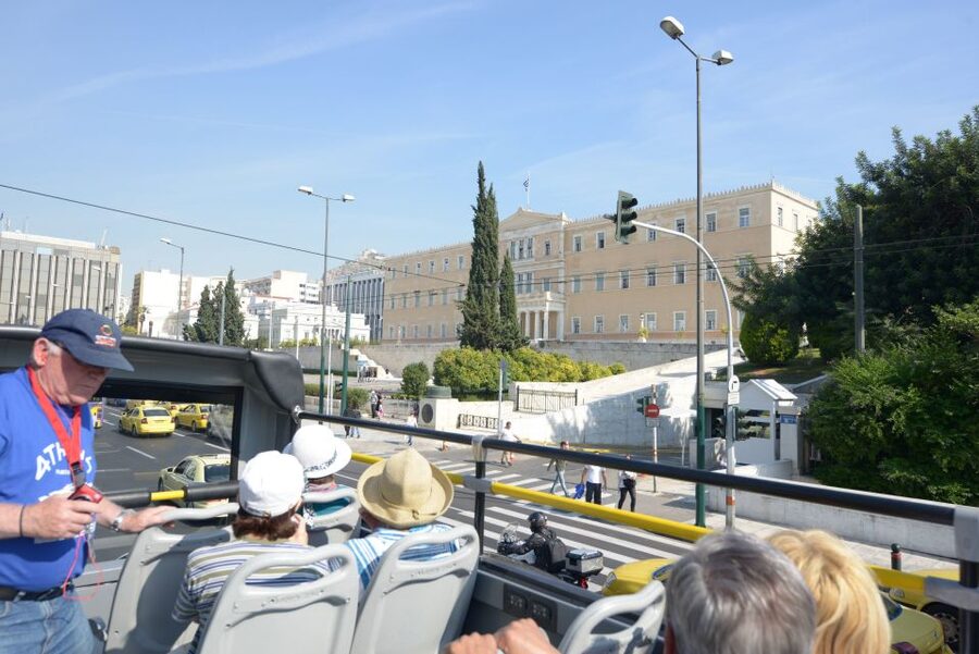 Athens, Piraeus, and Coastline: Blue Hop-On Hop-Off Bus - Yellow Line to Glyfada: Niarchos to Niarchos-adjacent modern Athens, then beach time