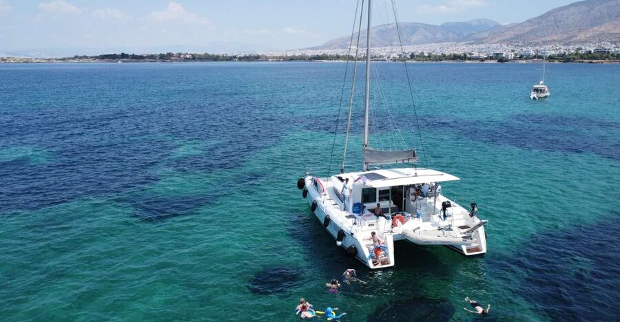 Athens Riviera Private Catamaran Cruise with Meal and Drinks - Hydrousa and the Uninhabited Island Moment: Exploring by Water