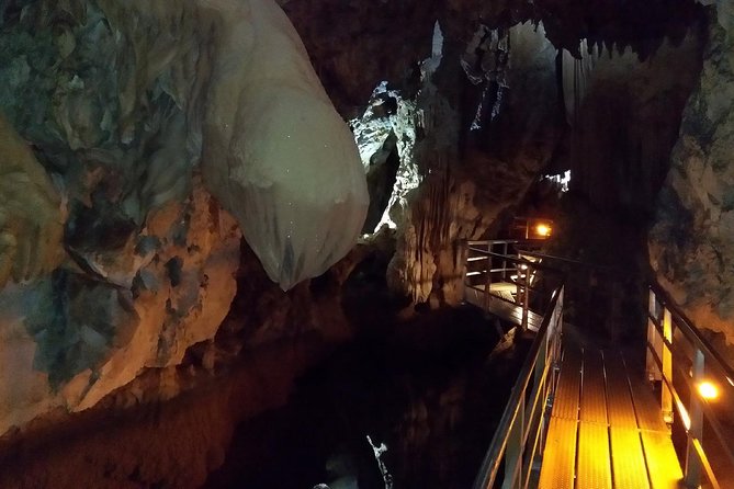 Corinth, Cave of Lakes, Odontotos Railway Private Tour with Greek Lunch Included - Kastria Cave of Lakes: cool air, cascading lakes, and real underground history