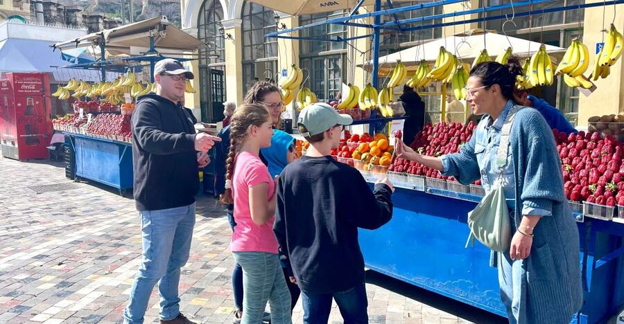 Delicious food tour for families 15+ iconic Greek foods - Varvakeios market: seafood and meat energy you can actually see