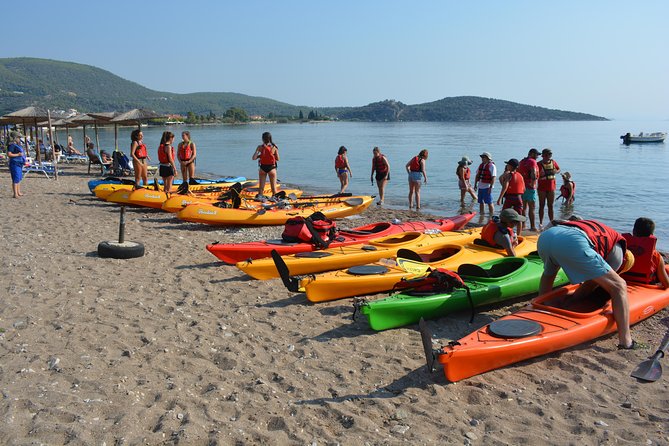 Epidavros sea kayak at the Ancient sunken city tour, small ancient theater - Athina EcoFarm: the meal that ties the day back to local land