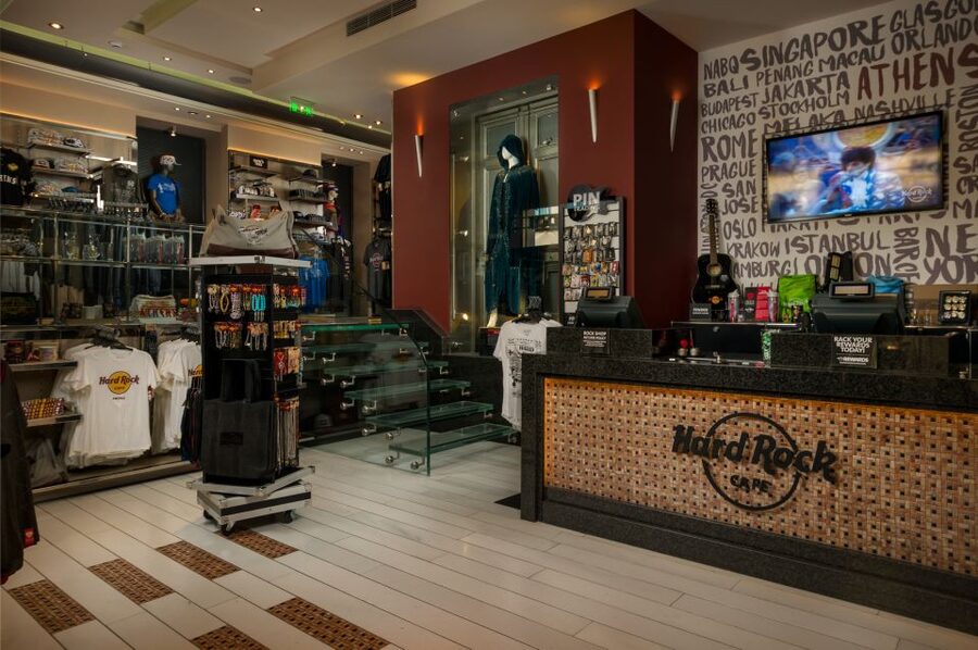 Hard Rock Cafe Athens with Set Menu for Lunch or Dinner - The Rock Shop after dinner, how to buy souvenirs without regret