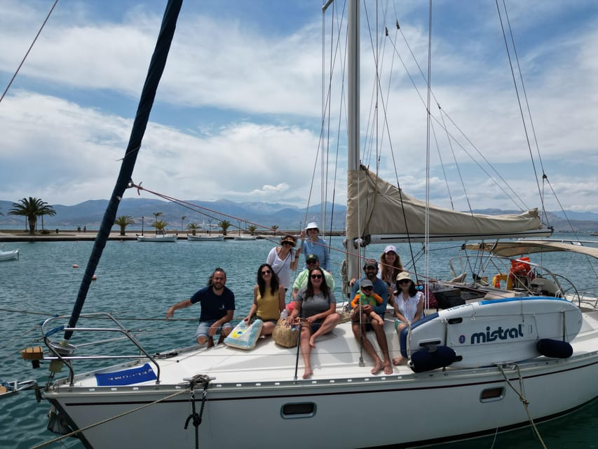 Nafplio Sun Sail Cruises | Semi-Private Half Day | With Meal - The “short stop” start: sailing out toward Xiropigado and remote beaches