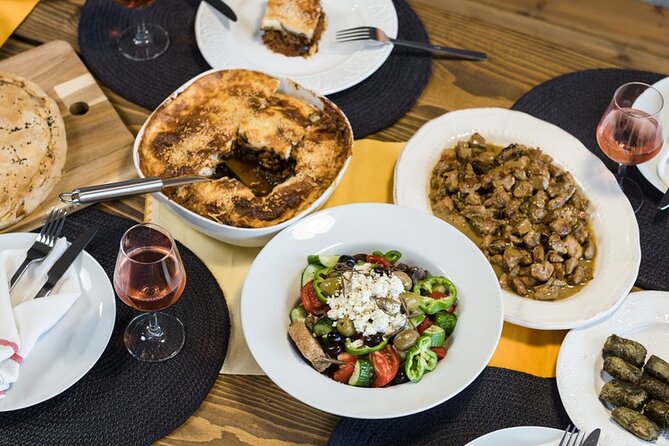 Traditional Greek cooking class and lunch or dinner with an Acropolis view - Your menu, course by course: tzatziki, phyllo pies, and Greek salad