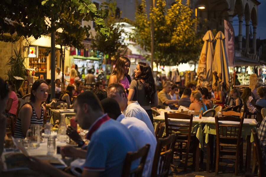 Twilight Athens Tour inc. rooftops, tastings & 3 drinks - The meze stop that can replace dinner